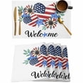 thumbnail image 1 of 4th of July American Flag Love Flower Placemats Set of 4,Wipeable Washable Table Mats for Dining Tables,Stars and Stripes Place Mats for Kitchen Event Party Tabletop Decor, 1 of 7