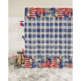 thumbnail image 1 of 4th of July American Flag Plaid Shower Curtain, Blue Heart Shower Curtain Set with Hooks, Spring Summer Waterproof Fabric Shower Curtains for Bathroom Decor, 36x72 Inch Bath Curtain, 1 of 6