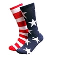 thumbnail image 1 of 4th of July American Flag Socks Color Block Striped Mid Calf Socks Men Patriotic Memorial Day Independence Day Athletic Crew Socks Outdoor Holiday Festival Apparel Accessories 1pc, 1 of 3