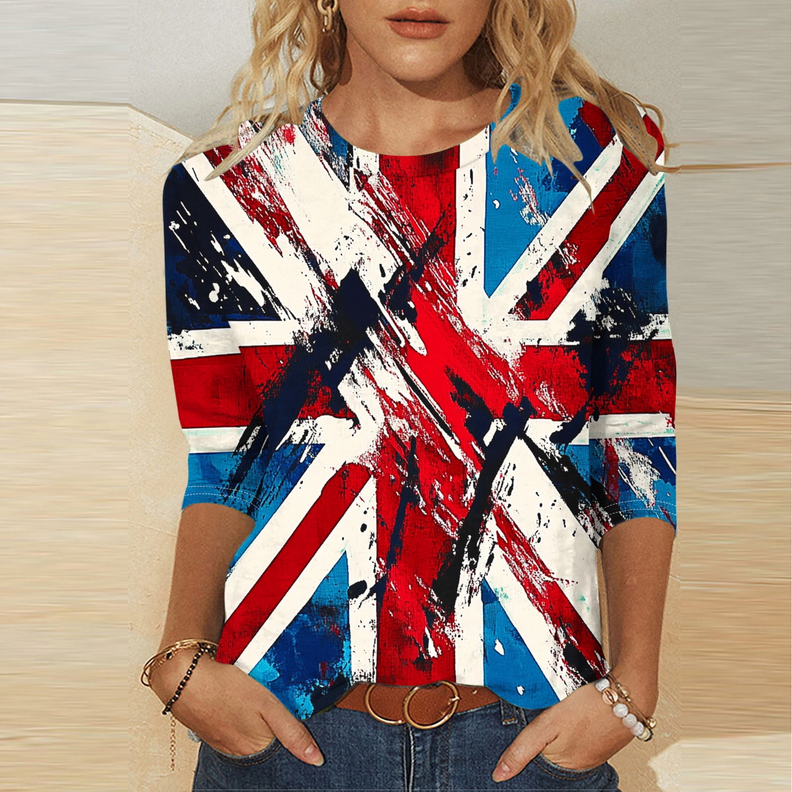 American Flag T-Shirt For Women - USA Patriotic Fourth Of July Tee Shirt | Casual Graphic Top For Holiday Outfits