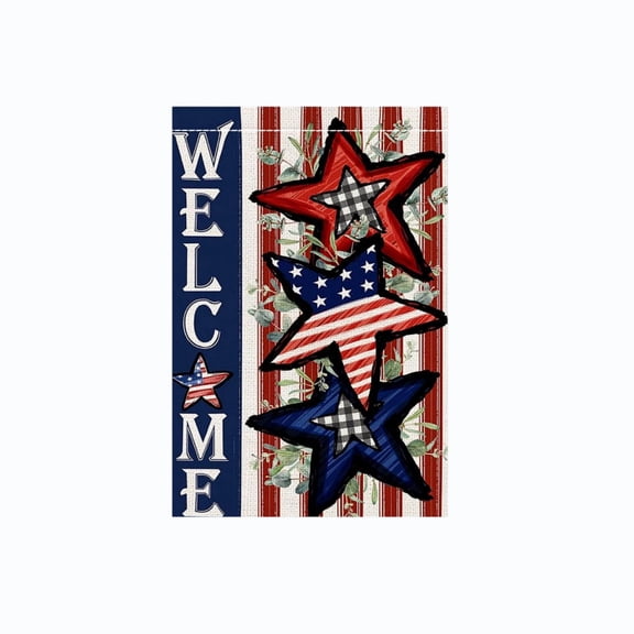 4th of July American Garden Flag 12" x 18" Patriotic Star Stripes Welcome Flags Sign Independence Day Decoration Flag for Outdoor Yard Patio Party Decor