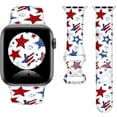 thumbnail image 1 of 4th of July American USA Flag Patriotic Bands Compatible with Apple Watch Band 38MM 40MM 41MM, Silicone Strap Compatible with iWatch Bands Ultra Series SE 9 8 7 6 5 4 3 2 1 for Women Men, 1 of 6
