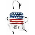 thumbnail image 1 of 4th of July Apron American Flag in Artistic Abstract Style Paintbrush Effect Stripes Happy Day, Unisex Kitchen Bib Apron with Adjustable Neck for Cooking Baking Gardening, Multicolor, by Ambesonne, 1 of 3