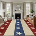 thumbnail image 1 of 4th of July Area Rugs 5x8 for Living Room, Blue Red Star Striped Independence Day Non Slip Washable Rug Runner, Low Pile Indoor Floor Carpet Mat Bathroom Rugs for Bedroom, Kids Room, 1 of 9