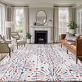 thumbnail image 1 of 4th of July Area Rugs 6'x9', Washable Small Throw Rugs for Kitchen Dining room, Independence Day Farmhouse Wooden Grain Indoor Outdoor Rug Non-Slip Low Pile Carpet Runner Reversible Floor Mats, 1 of 8
