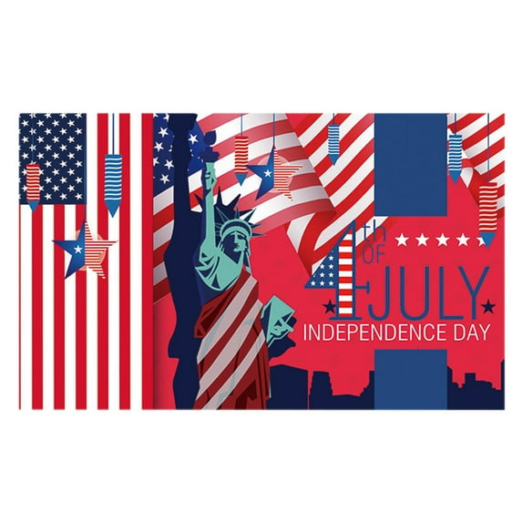 4th of July Backdrop Independence Day Background American Flag Banner Patriotic Decor Fourth of July Memorial Day Holiday Party Decorations Props, 72x44 in