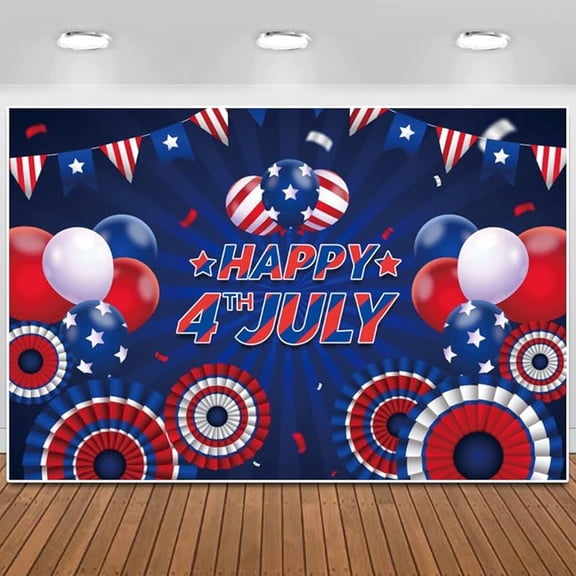 4th of July Backdrop Independence Day Background American Flag Holiday Party Banner Patriotic Decor Fourth of July Memorial Day Party Decorations Props