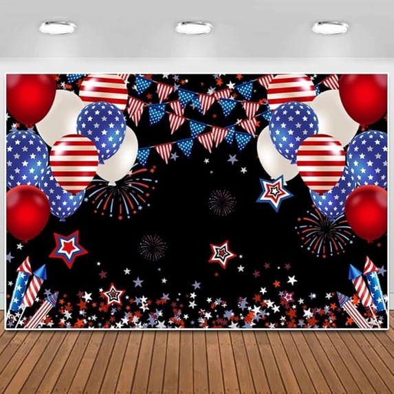 4th of July Backdrop Independence Day Background American Flag Holiday Party Banner Patriotic Decor Fourth of July Memorial Day Party Decorations Props