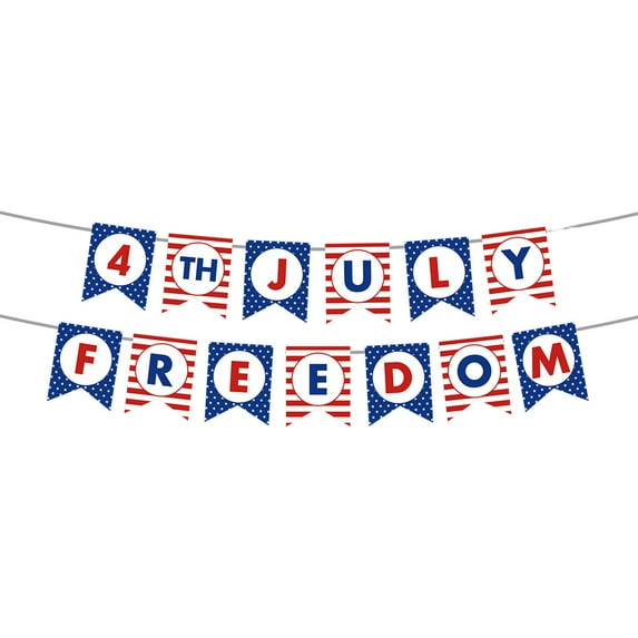 4th of July Banner Set, Party In The USA Fourth of July Decorations Patriotic Banner, Red Blue White Independence Day Bunting Banners Decor for Home Party Mantel Fireplace Supplies