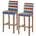 thumbnail image 1 of 4th of July Bar Stool Cover Set of 2, Blue Red Star Striped Independence Day Stretch Bar Chair Cover, Removable Washable Pub Counter Stool Chair Slipcover for Kitchen Dining Room Pub Cafe, 1 of 9