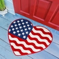 thumbnail image 1 of 4th of July Bathroom Rugs,Patriotic Heart Shaped Welcome Doormat,Red Blue White American Flag Star Floor Mat Soft Absorbent Non-Slip For Independence Day Entrance Home Decor 15.7x23.6 inch, 1 of 6