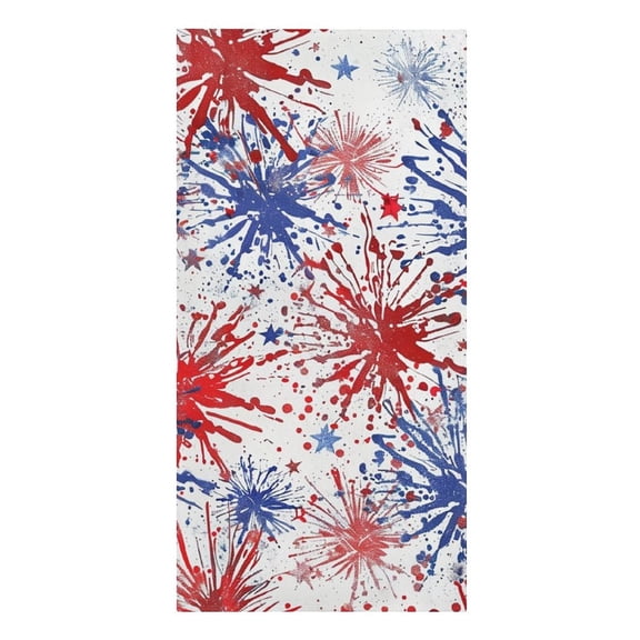 4th of July Beach Towel Abstract Fireworks Splatter Design Absorbent Compact Towels for Swimming Pool Beach Travel Things for Vacation Essentials Adult Gift,61.4×30.3Inch