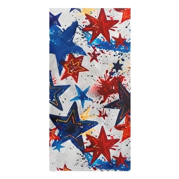 4th of July Beach Towel Abstract Stars with Red Blue Splatter Paint Absorbent Compact Towels for Swimming Pool Beach Travel Things for Vacation Essentials Adult Gift,61.4×30.3Inch