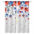 thumbnail image 1 of 4th of July Blackout Curtains for Bedroom, Blue Pink Flower Independence Day Stars Plant Thermal Insulated Kitchen Drapes with Grommets, Light Blocking Window Treatment, 2 Panels 42" x 45", 1 of 7