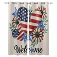 thumbnail image 1 of 4th of July Blackout Curtains for Bedroom Living Room Darkening Curtains 54 Inch Long Red Striped Red Love Heart Navy Independence Day Short Curtain for Small Window Treatment Drapes 52"x54"x2, 1 of 9
