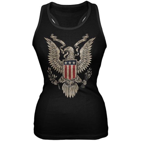 4th July Born Free Vintage American Bald Eagle Women's Juniors Tank Top