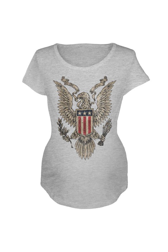 4th July Born Free Vintage American Bald Eagle Maternity Soft T Shirt