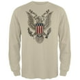 thumbnail image 1 of 4th July Born Free Vintage American Bald Eagle Mens Long Sleeve T Shirt Sand LG, 1 of 1