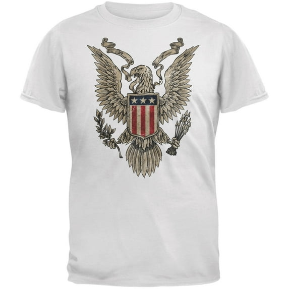 4th July Born Free Vintage American Bald Eagle White Adult T-Shirt