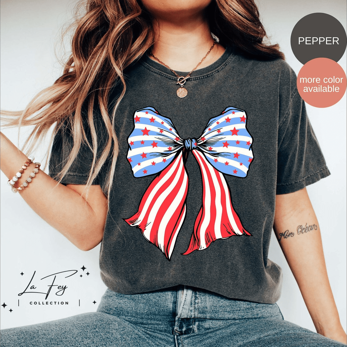 bows and fourth of july shirt