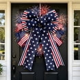 thumbnail image 1 of 4th of July Bows for Wreath, Patriotic Wreath for Front Door Red Blue Burlap Independence Day Accessories for 250th Celebration Outdoor Memorial Day Patriotic Decor C, 1 of 8