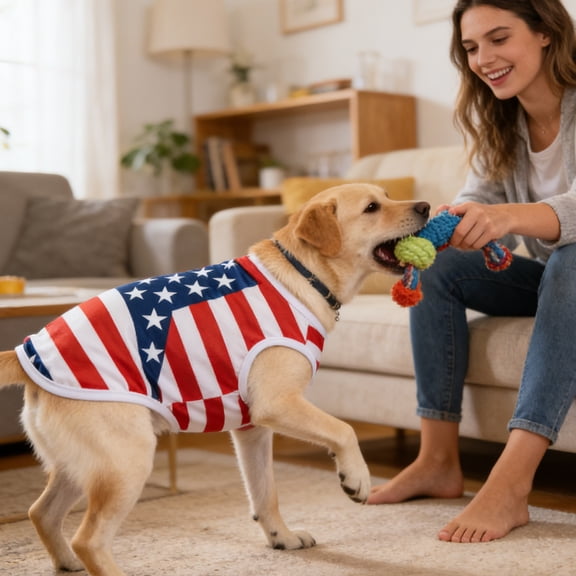 4th of July Breathable Dog Shirt,Independence Day Patriotic Summer Pet Tank Top with American Flag Lightweight Sleeveless Vest for Small Medium Large Dog for America 250th