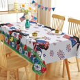 thumbnail image 1 of 4th of July Cartoon Mouse Patriotic Rectangle Tablecloth 60x120 Inch, America Flag Anemone Flower Decorative Table Cloth Dining Table Cover, American USA Firework Dinner Party Picnic Decoration, 1 of 5