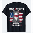thumbnail image 1 of 4th July Cat Lover, Paws & Stripes For Life Patriotic Cat T-Shirt, 1 of 5