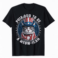 thumbnail image 1 of 4th July Cat Lover, Purroud To Be A Meow-ican, American Cat Premium T-Shirt, 1 of 5