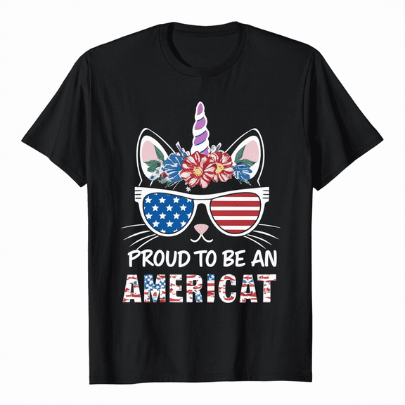 4th July Cat Lover, Purroud To Be A Meow-ican, American Cat Premium T-Shirt