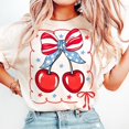 thumbnail image 1 of 4th July Cherry T-shirt, Cherry Coquette Shirt, Cherry Shirt, Trendy Patriotic Shirt TH300522, 1 of 5
