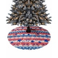 thumbnail image 1 of 4th of July Christmas Tree Skirt 48 Inches Large Christmas Skirt Tree, Red Blue American Flag Star Independence Day Tree Skirt Christmas Decorations for Fireplace Party Holidays Indoor Outdoor, 1 of 7