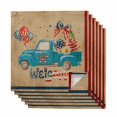 thumbnail image 1 of 4th of July Cloth Napkins, Blue Truck Balloon Floral Independence Day Washable and Reusable Dinner Napkins Set of 6, Table Napkin for Kitchen Party Birthday Wedding Hotel Housewarming 20"x20", 1 of 9