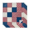 thumbnail image 1 of 4th of July Cloth Napkins, Independence Day American Style Red Blue Plaid Washable and Reusable Dinner Napkins Set of 4, Table Napkin for Kitchen Party Birthday Wedding Hotel Housewarming 20"x20", 1 of 9