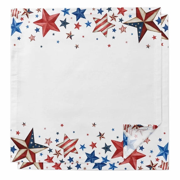4th of July Cloth Napkins, Independence Day Star American Washable and Reusable Dinner Napkins Set of 2, Table Napkin for Kitchen Party Birthday Wedding Hotel Housewarming 20"x20"