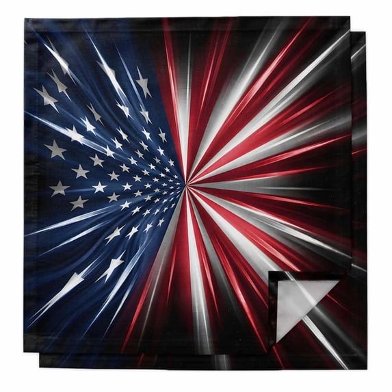 4th of July Cloth Napkins, Patriotic American Flag Red Blue Stars Striped Washable and Reusable Dinner Napkins Set of 2, Table Napkin for Kitchen Party Birthday Wedding Hotel Housewarming 20"x20"