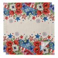 thumbnail image 1 of 4th of July Cloth Napkins, Red Blue Independence Day Floral Star Rustic Washable and Reusable Dinner Napkins Set of 2, Table Napkin for Kitchen Party Birthday Wedding Hotel Housewarming 20"x20", 1 of 9