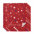 thumbnail image 1 of 4th of July Cloth Napkins, Red Independence Day White Blue Star Washable and Reusable Dinner Napkins Set of 4, Table Napkin for Kitchen Party Birthday Wedding Hotel Housewarming 20"x20", 1 of 8