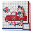 thumbnail image 1 of 4th of July Cloth Napkins, Red Truck Balloon Floral Cherry Grey Plaid Washable and Reusable Dinner Napkins Set of 2, Table Napkin for Kitchen Party Birthday Wedding Hotel Housewarming 20"x20", 1 of 9