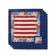 thumbnail image 1 of 4th of July Cloth Napkins Set of 4 Reusable Dinner Napkins, Independence Day Red Blue Poppy Flower Stripe Cocktail Napkin Washable Table Napkins for Wedding/Holiday Party/Baby Shower 20"x20", 1 of 7