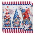 thumbnail image 1 of 4th of July Cloth Napkins, USA Flag Independence Day Blue Red Gnomes Washable and Reusable Dinner Napkins Set of 2, Table Napkin for Kitchen Party Birthday Wedding Hotel Housewarming 20"x20", 1 of 9