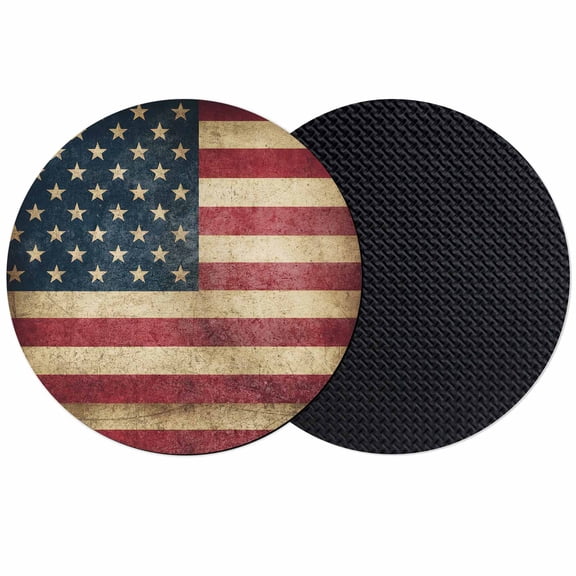 4th of July Coasters Set of 2, Absorbent Coasters for Drinks, Independence Day Farmhouse American Flag Coaster for Desk Coffee Table Protection, Home Decor House Warming Gifts 4"