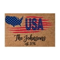 thumbnail image 1 of 4th of July Coir Door Mat Outdoor Red Blue White 250th Anniversary Welcome Rug Patriotic Doormat Non-Slip Independence Day Indoor Entrance Outside Door Front Decor, #E, 1 of 4