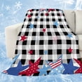 thumbnail image 1 of 4th of July Cooling Blanket,Lightweight Breathable Summer Throw Blanket with Double Sided Cold Effect,Blue Red Star Independence Day Black Plaid Picnic Blankets Bed Sheet for Hot Sleepers 40"x60", 1 of 8