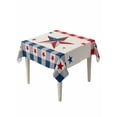 thumbnail image 1 of 4th of July Country Star Table Cloth, Independence Day Patriotic Red Blue Plaid Waterproof Tablecloth for Square Tables, Washable Fabric Table Cover for Restaurant Kitchen Dining Tables 54"x54", 1 of 6
