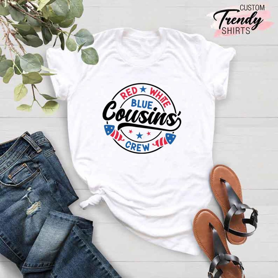 4th of July Cousin Crew Shirt, Fourth of July Gifts, Red White and Blue ...