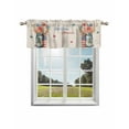 thumbnail image 1 of 4th of July Curtain Valance for Windows/Living Room/Kitchen/Bathroom/Café, Short Rod Pocket Tier Curtain Window Panel Independence Day Spring Floral Butterfly Rustic Topper Curtain 54''x18'', 1 of 6