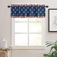 thumbnail image 1 of 4th of July Curtain Valances for Windows, Farmhouse Style Retro Star Red Blue Rod Pocket Valance Window Treatments Short Curtains for Kitchen Bathroom Living Room, 1 of 6