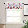 thumbnail image 1 of 4th of July Curtain Valances for Windows, Independence Day Red Blue Poppy Flowers Rod Pocket Valance Window Treatments Short Curtains for Kitchen Bathroom Living Room, 1 of 6