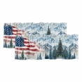 thumbnail image 1 of 4th of July Curtain Valances for Windows, Kitchen Valance Window Treatments Panel 2 Pack, American Flag Independence Day Forest Rod Pocket Short Curtains for Bathroom Bedroom 60 x 18 Inch, 1 of 8